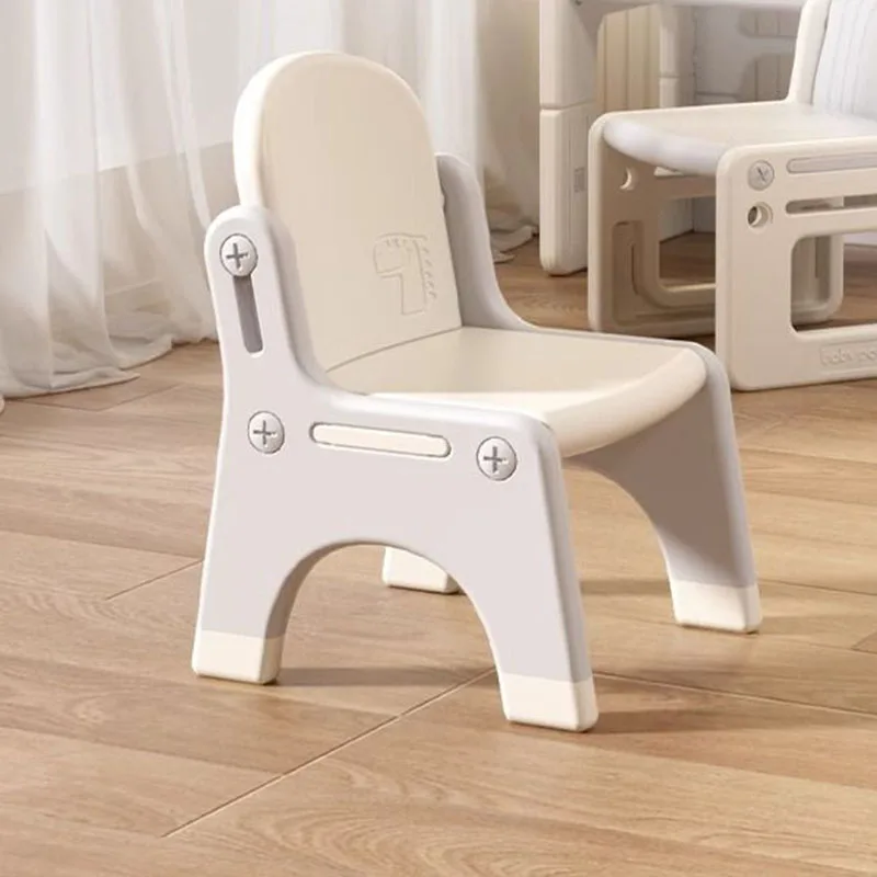 Taburete bajo para niños y niñas, silla de plástico con respaldo para guardería, hogar, cocina, muebles infantiles