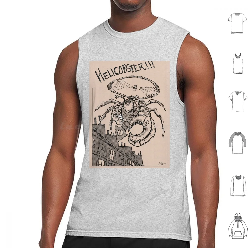 Helicobster Tank Tops Vest Sleeveless Comic Cartoonist Inker Monster Paris Paper