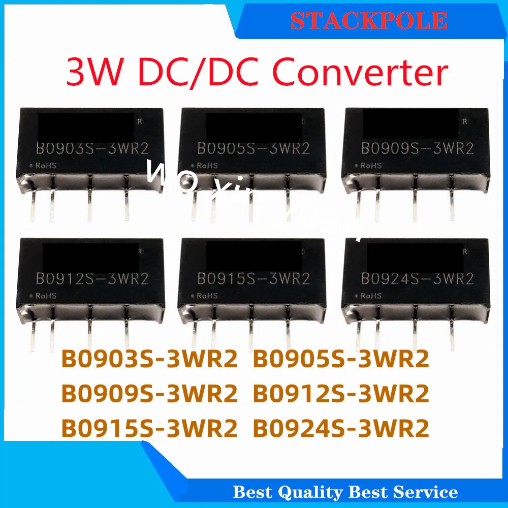 (2pcs) B0903S-3WR2 B0905S-3WR2 B0909S-3WR2 B0912S-3WR2 B0915S-3WR2 B0924S-3WR2 [SIP4 3W DC-DC CONVERTER] B0905S B0924S B0903S