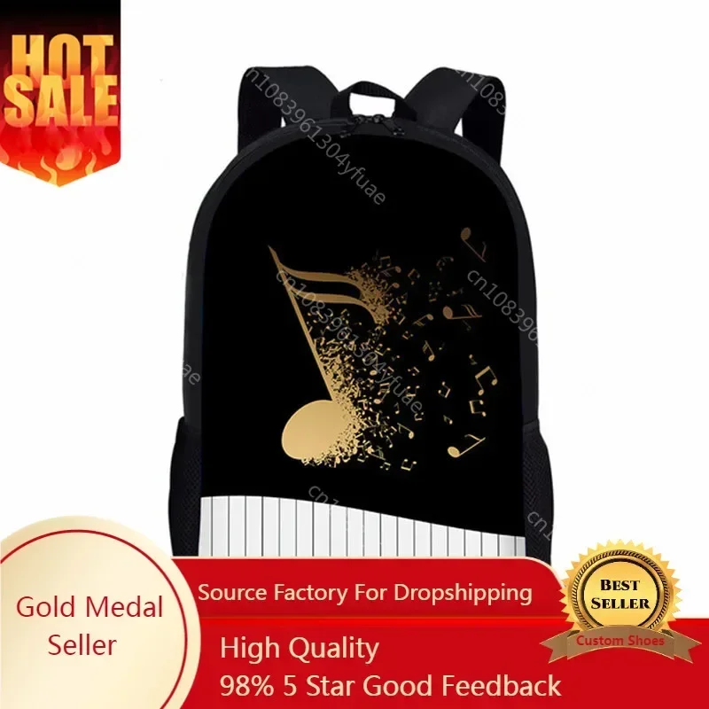 Piano Music Notes Pattern Children School Bags for Girls Boys Teenage Backpacks Kids Satchel Student Book Bag Mochilas Escolares