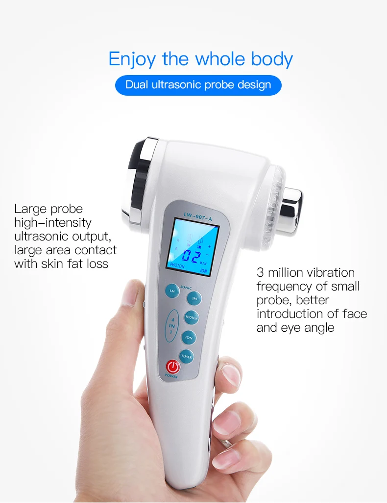 1Mhz 3Mhz بالموجات فوق الصوتية آلة العناية بالبشرة الوجه 7 اللون LED الفوتون الجمال أداة الجسم التخسيس مكافحة مُدلك سلوليت #4