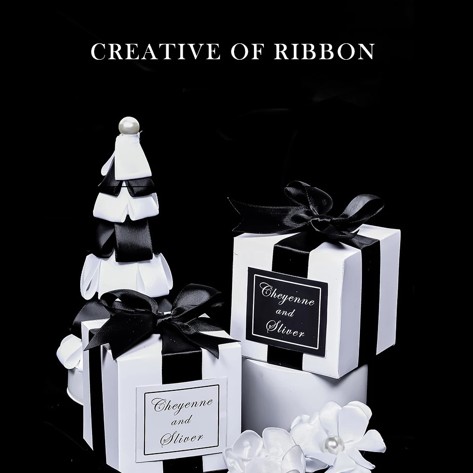 Ruban de satin noir blanc gris pour emballage cadeau, artisanat de mariage, nœuds de cheveux floraux de Noël, décorations d'invitation de Pâques et plus encore