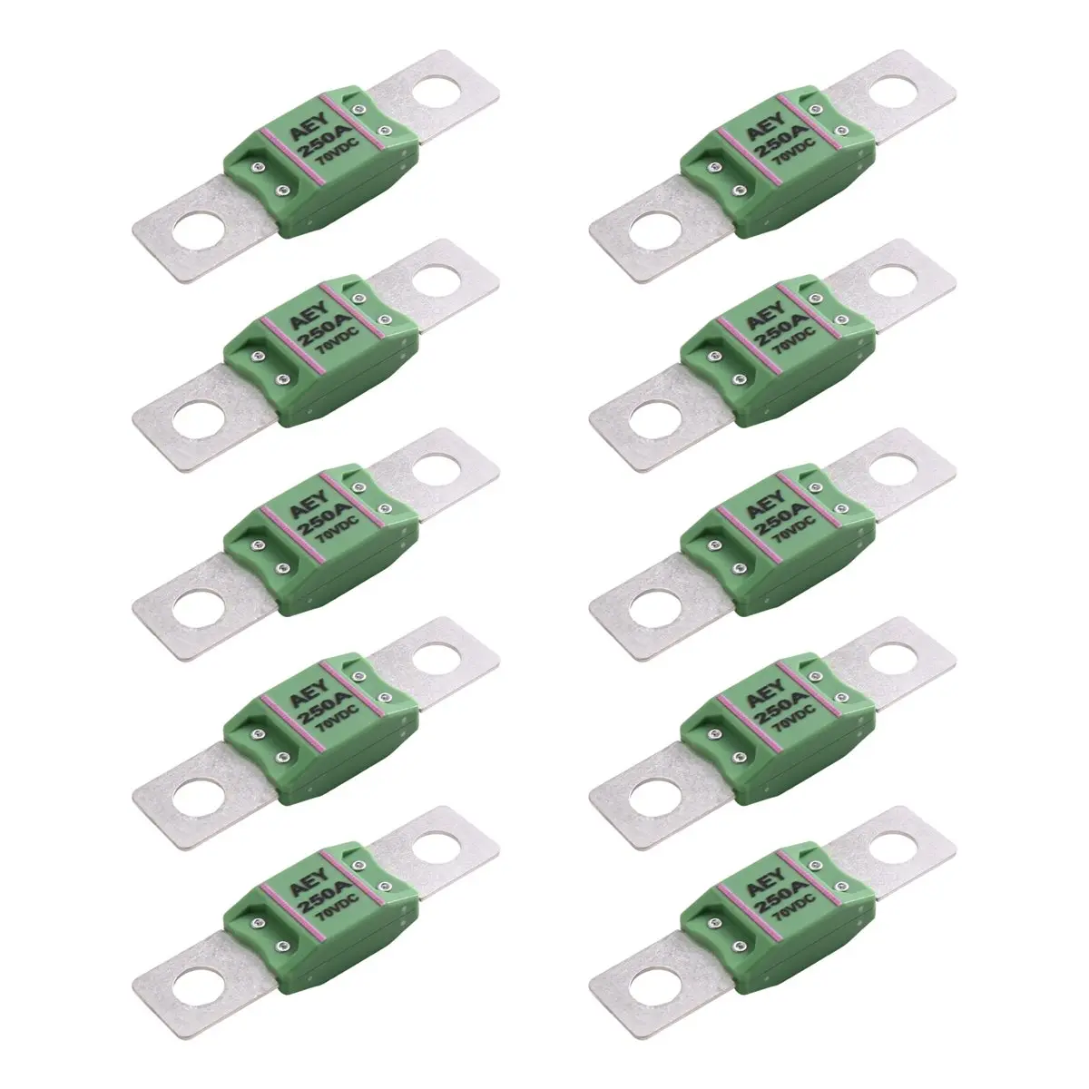 A74U 10Pcs New AEY Series 250A 70VDC Fuses for New Vehicles and Photovoltaic Systems