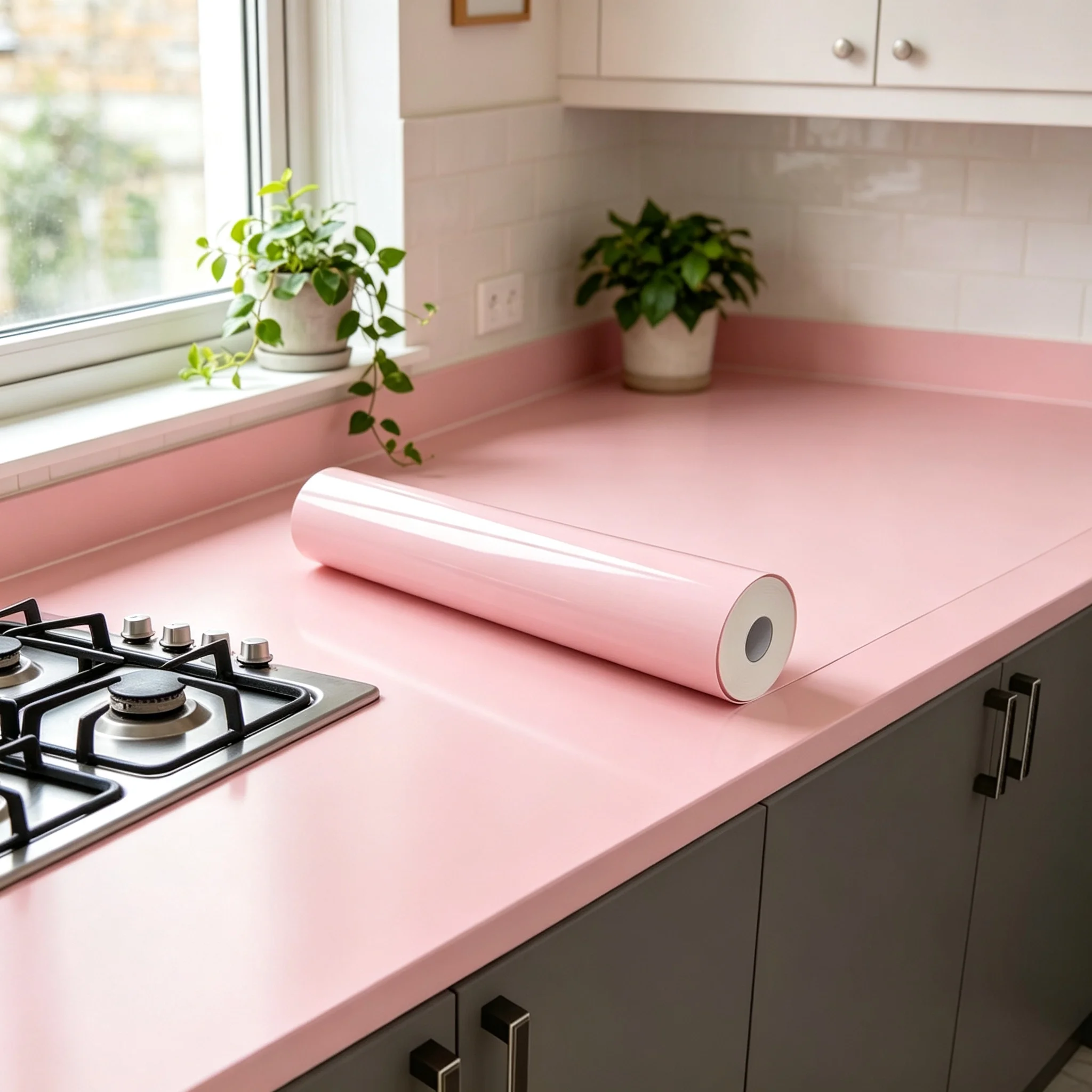 6M Peel And Stick Plain Gloss Pearl PVC Contact Paper Waterproof Self Adhesive Wallpaper for Wardrobe Kitchen Table Drawer Decor