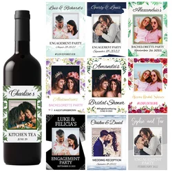 20pcs Personalize Printing Photo Wine Stickers Labels Wedding Custom Stickers Add Your Picture Candy Favors Gift  Bottle Labels