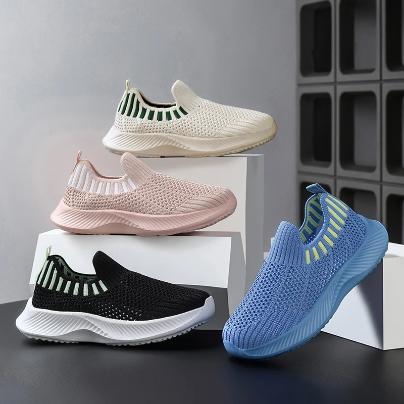 Fashion Children Breathable Lightweight Casual Shoes Non-slip Leg Children Men's and Women's Mesh Shoes Soft Sole Running Shoes