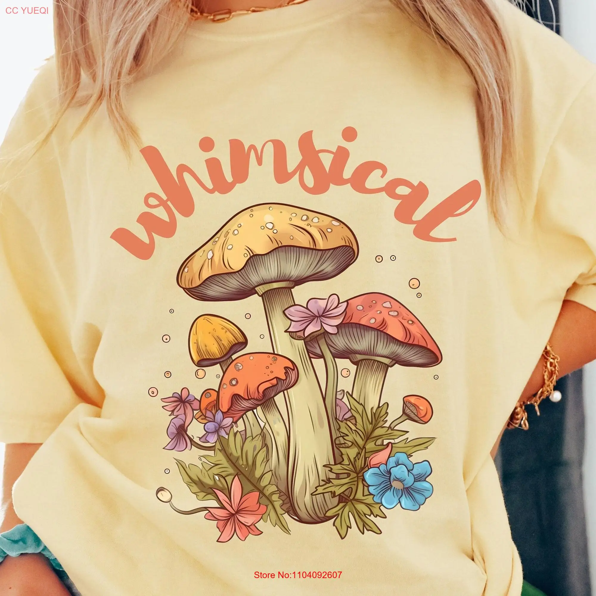 Mushroom T Shirt Magic Botanical Comfort Colors Cottagecore Nature Lover Fungus long or short sleeves