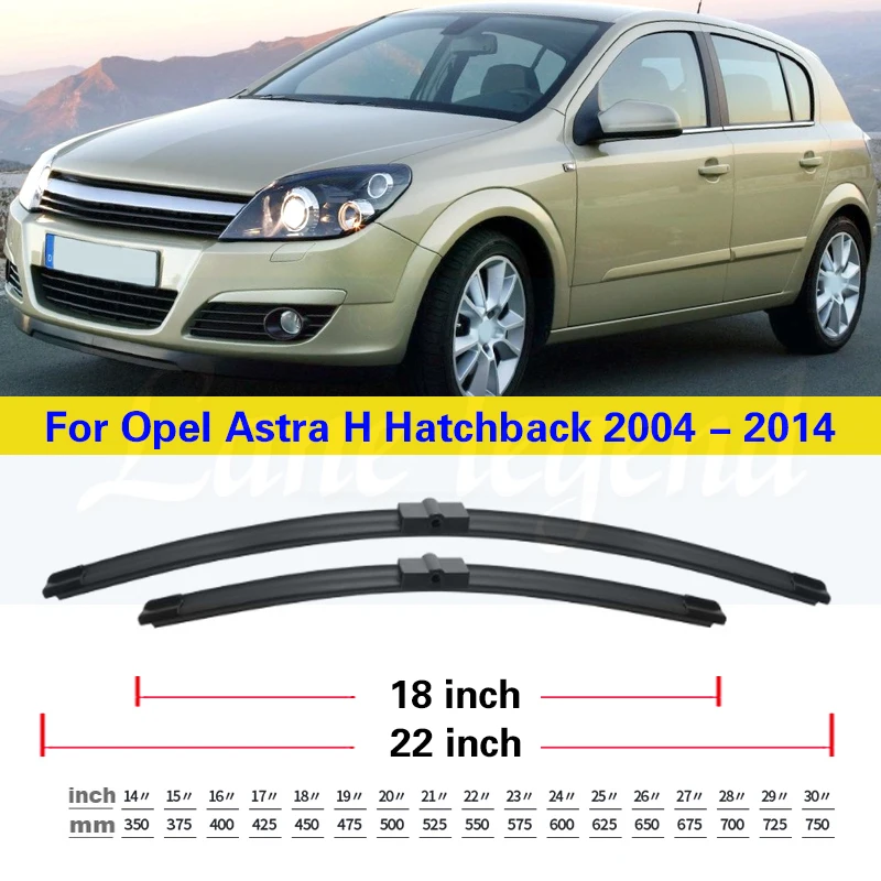 For Opel Astra H 2004 - 2014 Hatchback GTC Vauxhall Holden Astra Car Front Rear Wiper Blades Set Windshield Windscreen Window