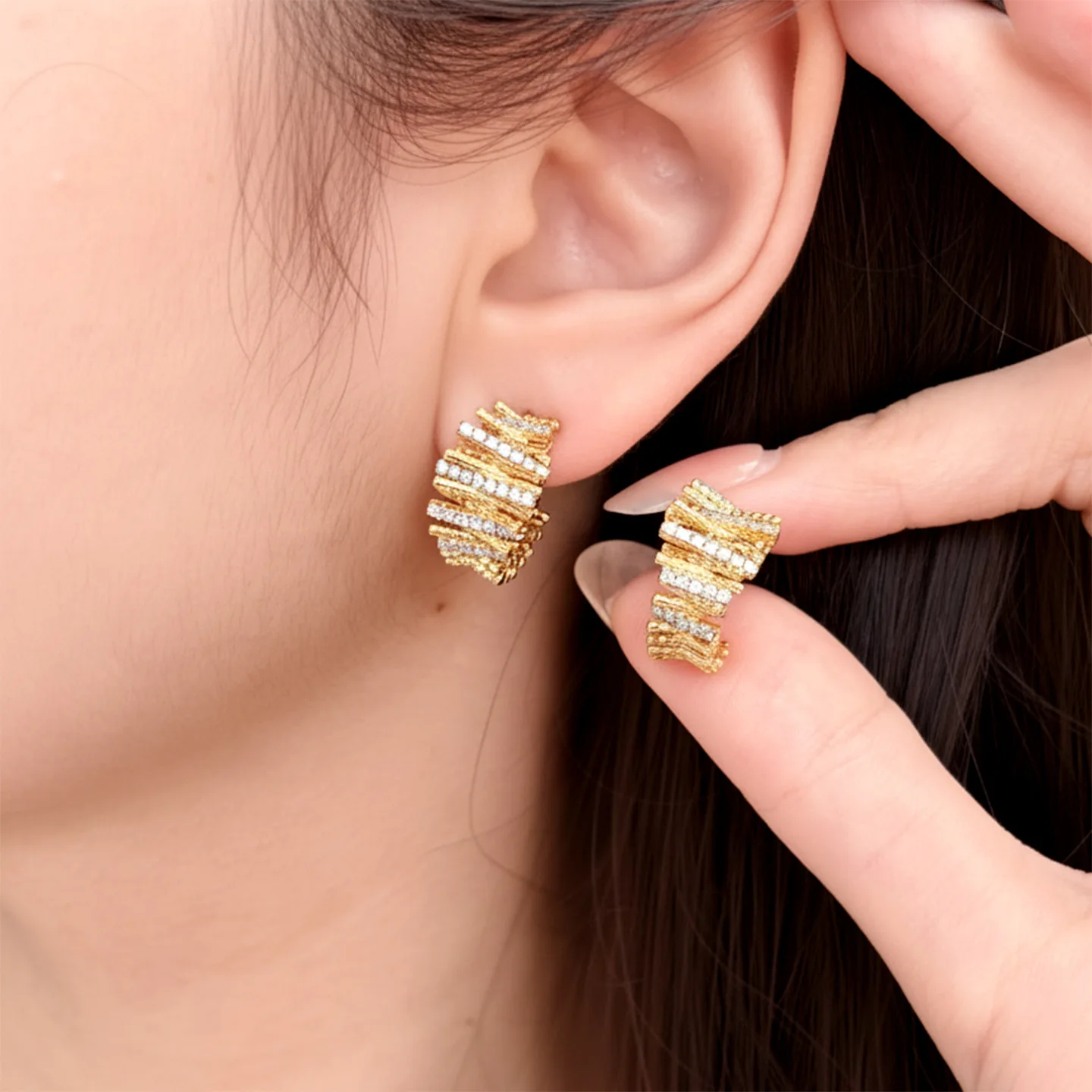 Italian Vintage Heavy Brushed Finish Stud Earrings Fine Jewelry 925 Sterling Silver Engagement Daily Luxury For Women