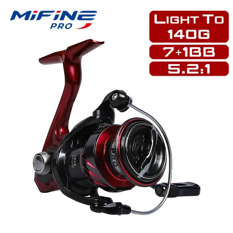 MIFINE MARSHALL PRO 카본 스피닝 낚시 릴 7+1BB 5.2:1 기어비 크기 800-3000 바닷물 민물 송어 낚시 바퀴