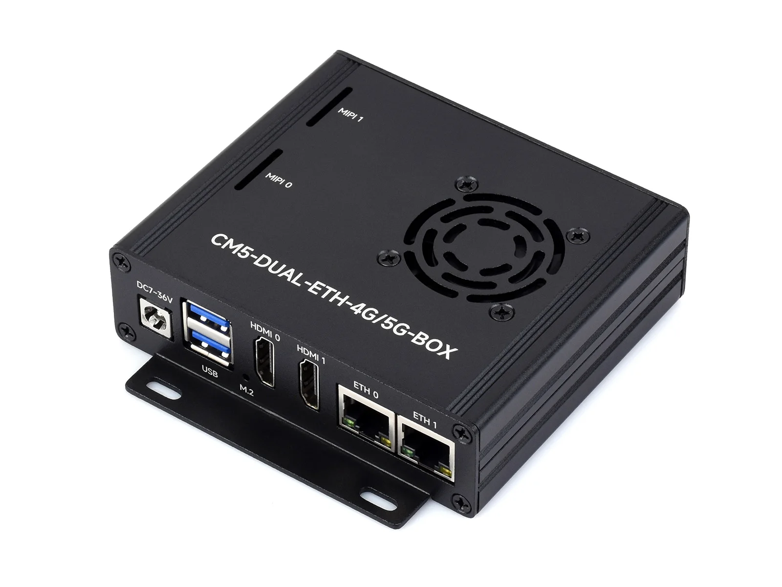 Waveshare Dual Ethernet Base Board For Raspberry Pi CM5, Supports 4G/5G Module, Dual 4K Display Outputs, Dual MIPI Interfaces