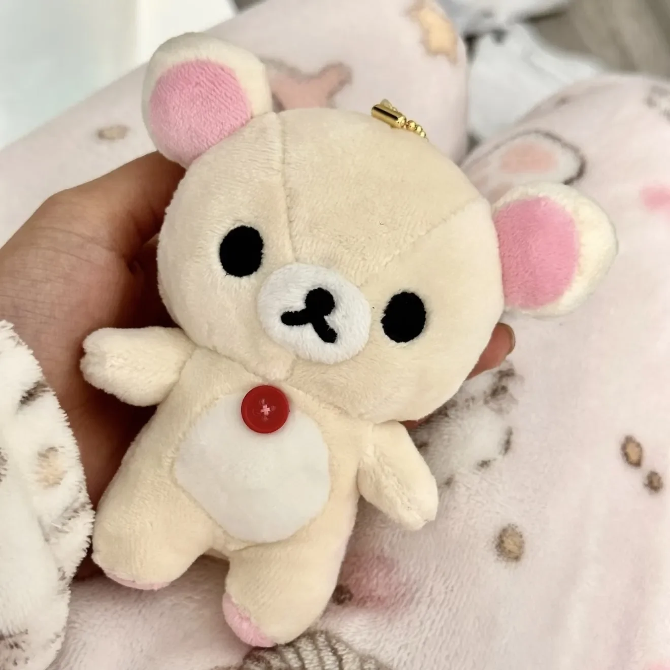 12 centimetri Kawaii Rilakkuma Korilakkuma Peluche Portachiavi Kawaii Marrone Orso Bianco Farcito Borsa Fascino Carino Regali Di Compleanno Ragazza
