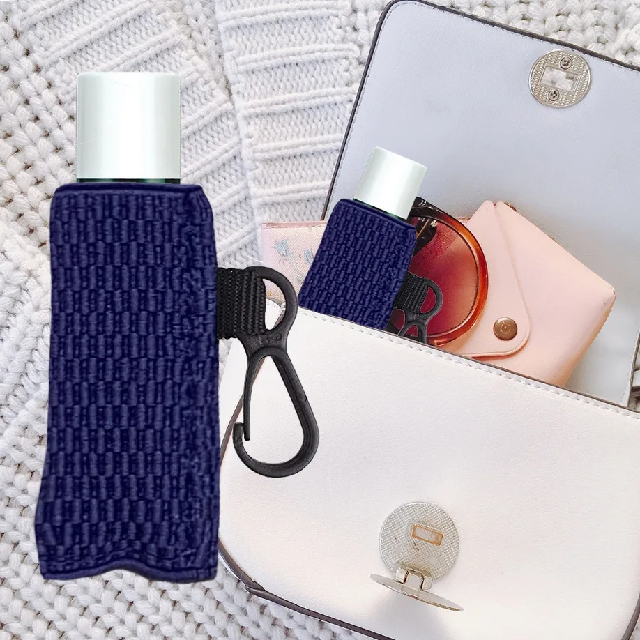 Knitted Lipstick Bag Keychain Portable Storage Pouch Key Chain Lip Balm Sleeves Holder Protective Cover Women Bag Keyring