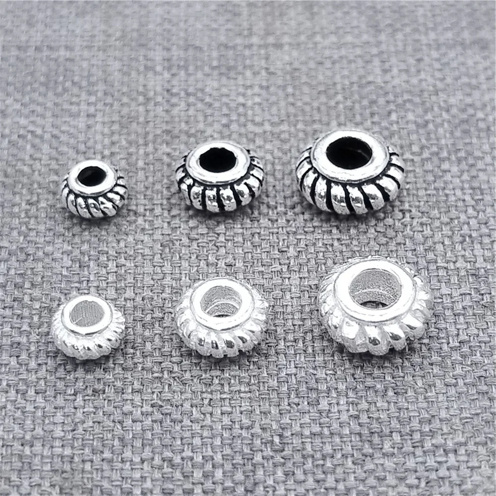 

Маленькие бусины-пончики из стерлингового серебра 925 пробы 4 мм 5 мм 6 мм для браслета и ожерелья