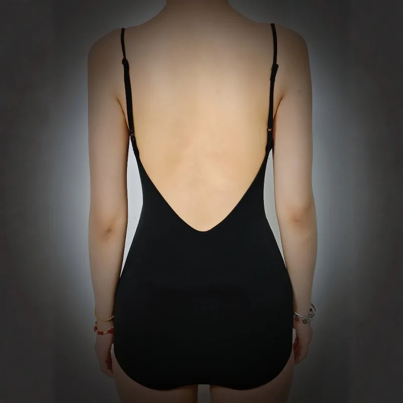 Abito da ballo latino da donna sexy personalizzato Completo da pratica per adulti Set da performance Canotta nera Top Pantaloni sportivi corti senza schienale