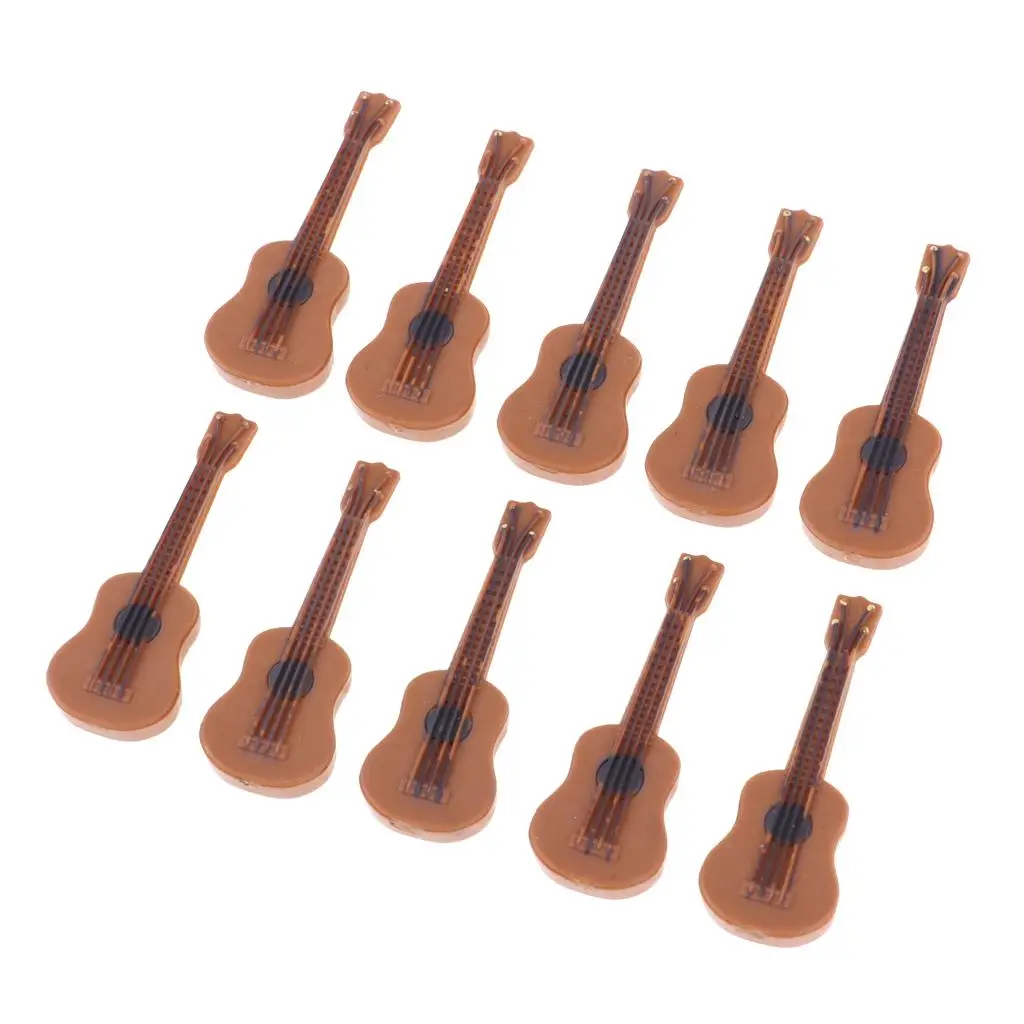1 12 Scale Dollhouse Miniature Guitar Plastic Instrument Set for Kids Pretend Play and Miniature Decor