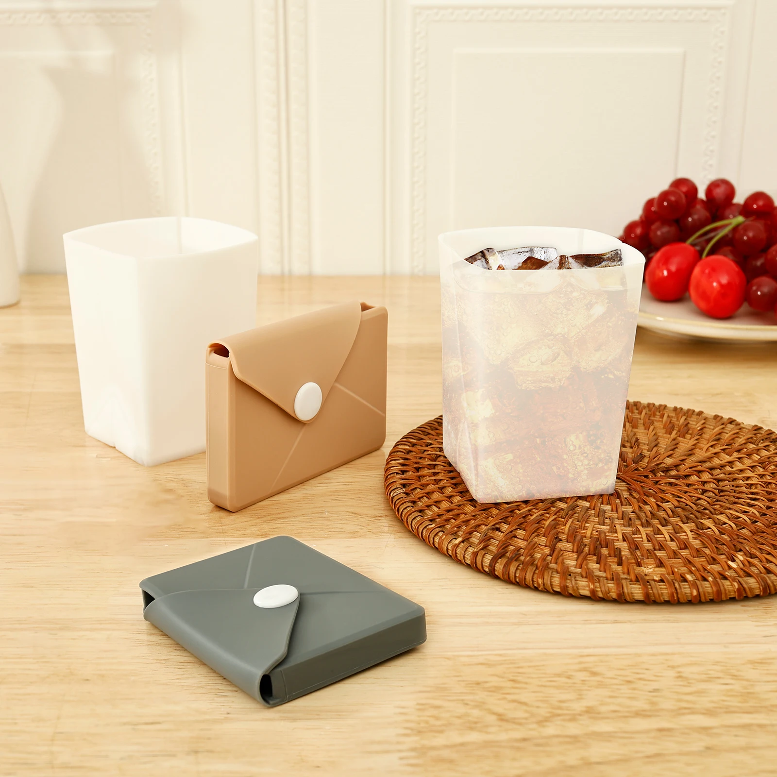 

2 шт., силиконовая складная дорожная чашка, термостойкая складная чашка для воды, многоразовая складная силиконовая кружка, легко чистится для пикника