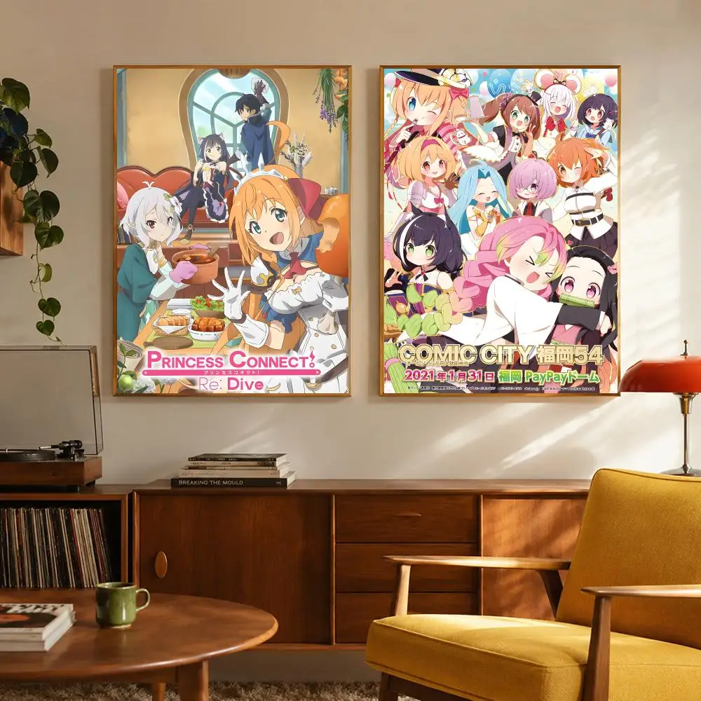 RPG Game Princess Connect Re:Dive Poster Digital Solvent Print Waterproof PP Fade-Resistant Wall Art Room Decor Gift