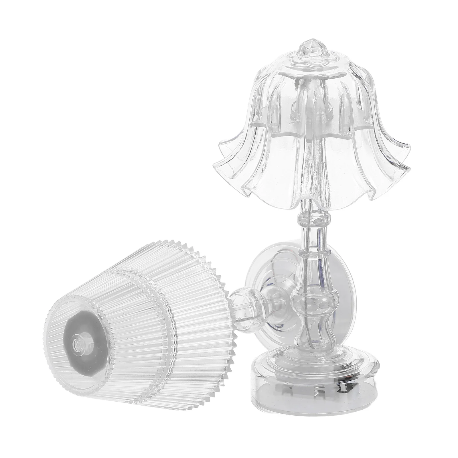 2 قطعة Led ضوء الليل واضح مطوي الجدول مصباح لغرفة النوم المحمولة السرير مكتب الخفيفة-مصباح جو شفاف خمر