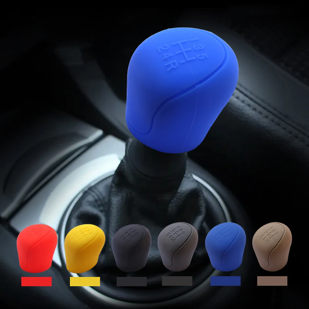 Car Silicone Gear Shift Cover Handbrake Cover Manual Automatic Gear Lever Head Thickened Protective Cover Washable Reusable