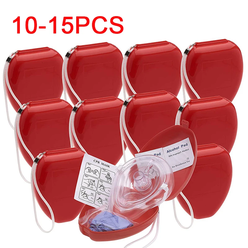 

10-15pcs CPR Mask With One-way Valve For First Aid Rescuers Training Professional Teaching Kit Breathing Mask Medical Tool