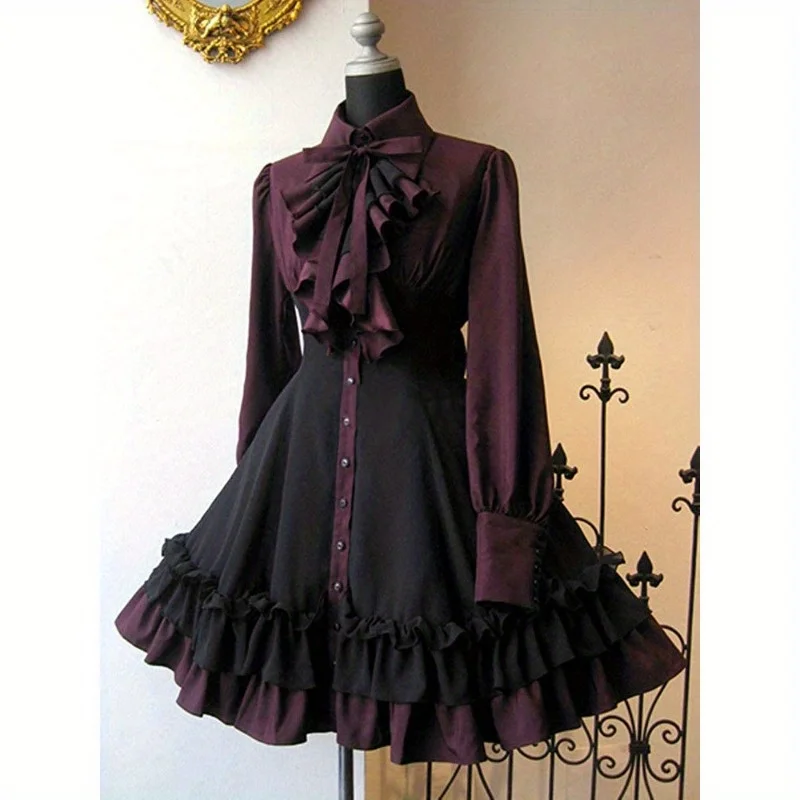 

Medieval Gothic Bow Dress Renaissance Steampunk Women's Dresses cosplay clothing Women's Anime Festival Play Costumes
