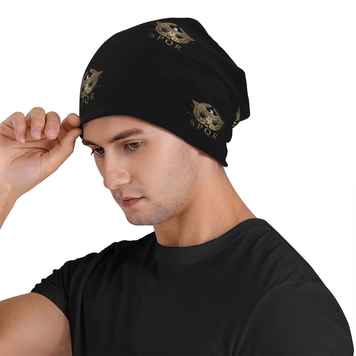 SPQR- Roman Empire Standard Shield Unisex Adult Beanies Caps Knitting Bonnet Hat Warm Hip Hop Autumn Winter Skullies Hats