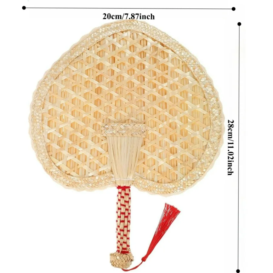 Woven Straw Hand Fan, Vintage Portable Cooling Fan for Summer, Lightweight for Home Outdoor Travel, Ideal Gift for Men Women