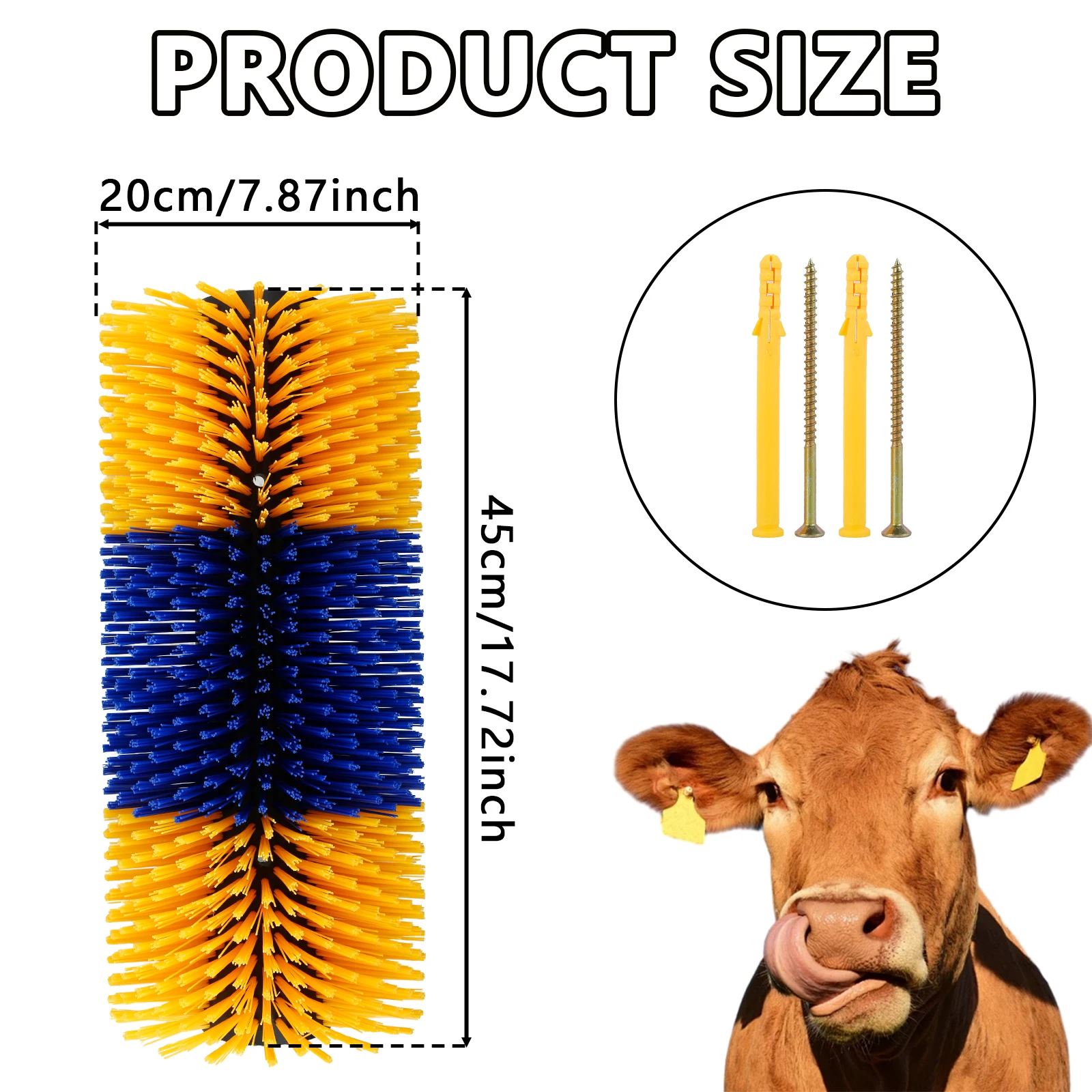 Livestock Scratching Brush Cow Scratcher Brush Horse Brush Nylon Multipurpose Livestock Brush for Donkeys Goats Sheep Pigs Deer