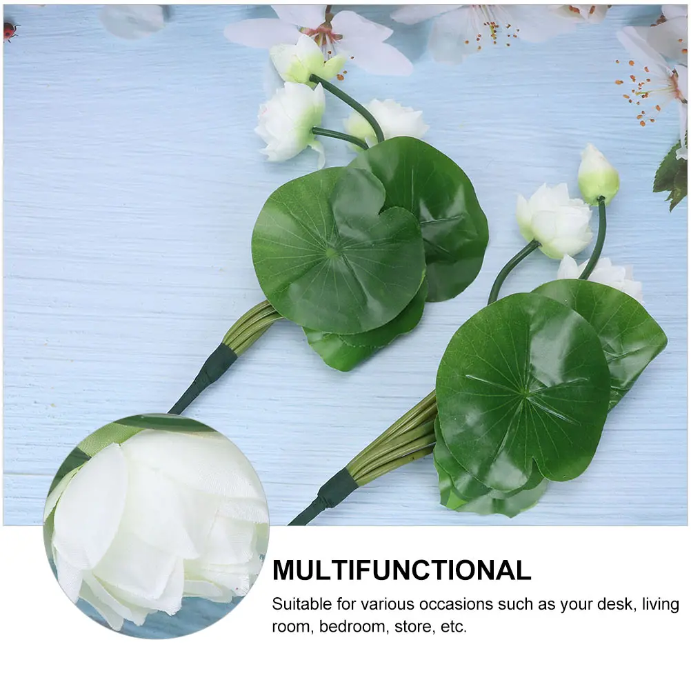 

3 Pcs Simulation Lotus Decoration for Plants Floral Buds Artificial Silk Simulated Flower Fake Bouquet