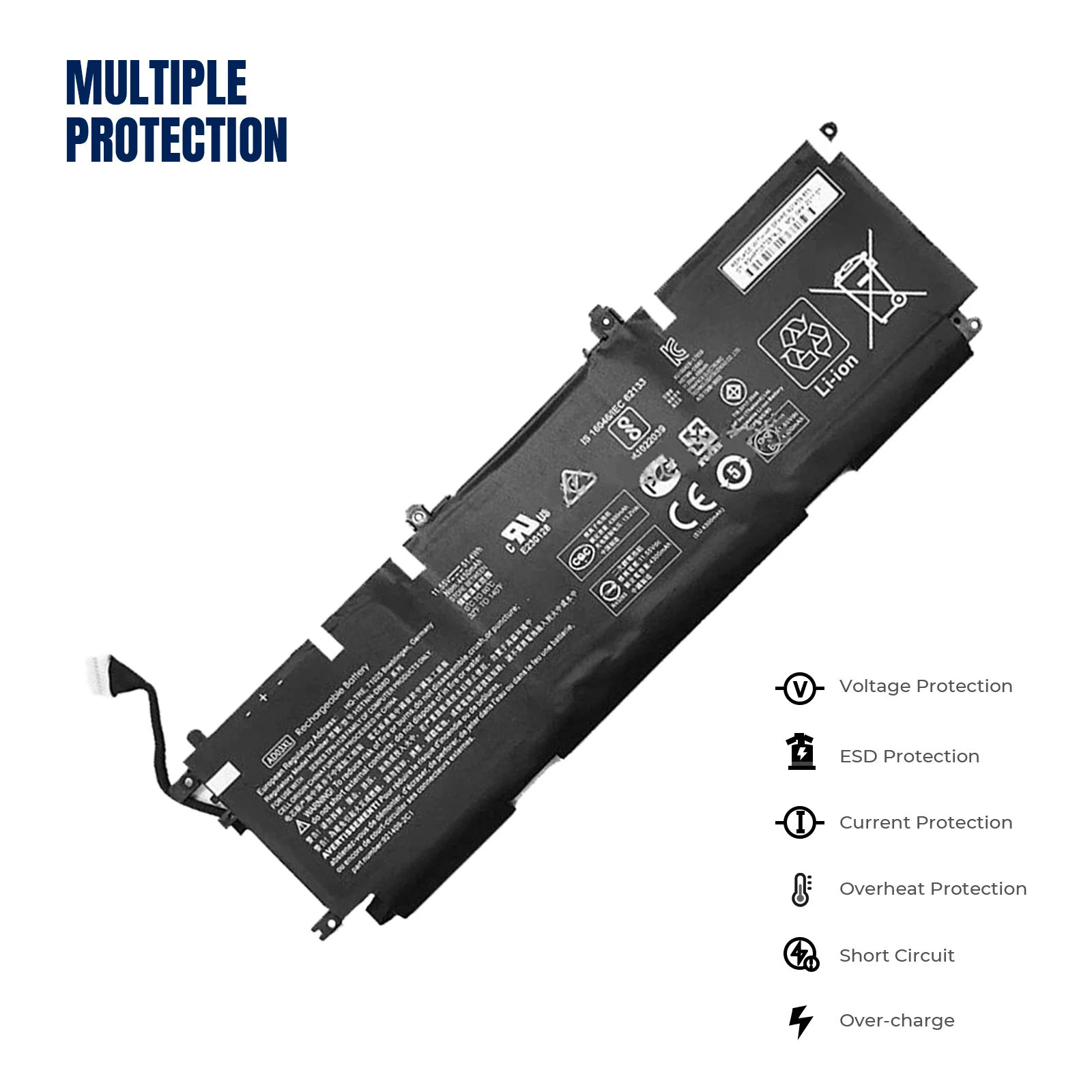 YOOFAN AD03XL 11.55V 51.4WH Laptop Battery For HP Envy 13-AD000 13-AD101TX AD-105TX Series HSTNN-DB8D 921439-855 921409-271