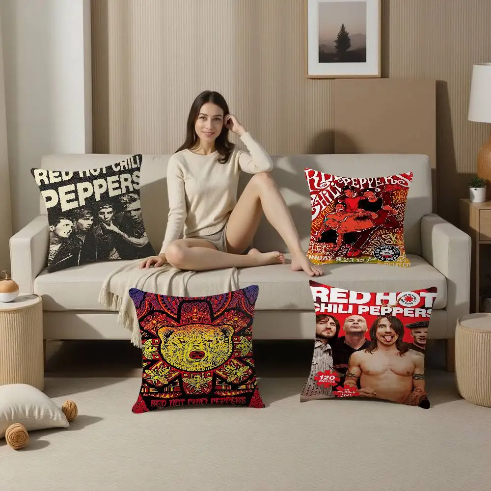 Funda de almohada Popular de banda de Rock Red Hot Chili Peppers para dormitorio, habitación y sala de estar, funda de cojín decorativa para sofá