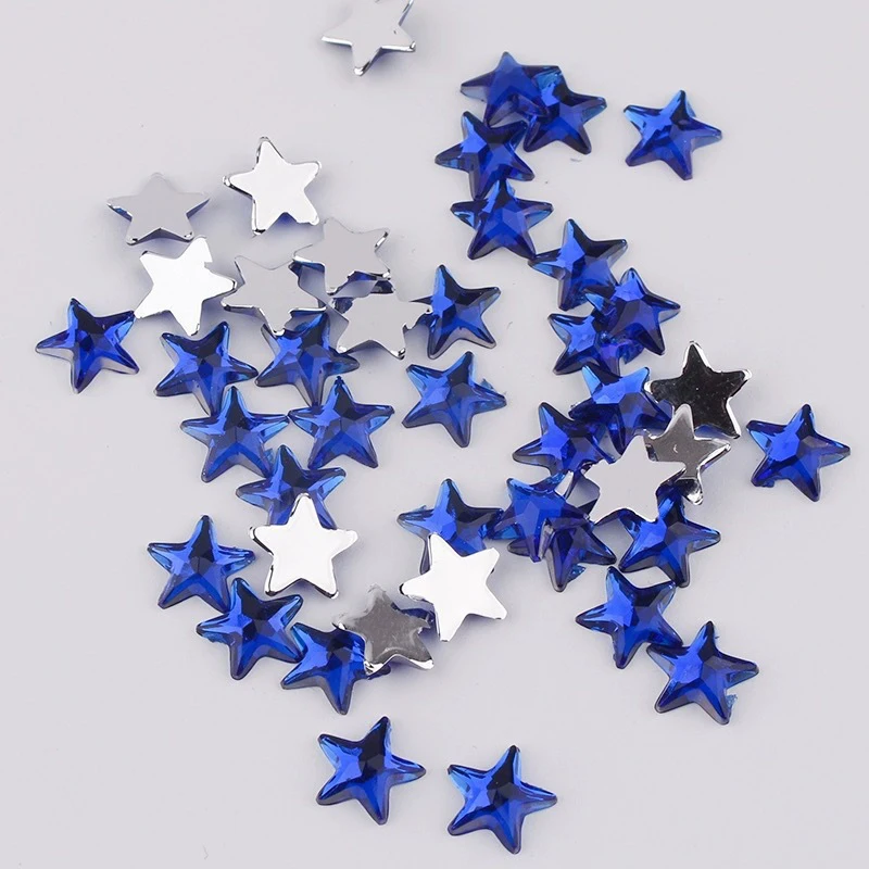 10pcs/bag Dental Tooth Gems Crystal Diamond Ornament Star Shapes Color Teeth Jewelry Denture Acrylic Teeth Decoration