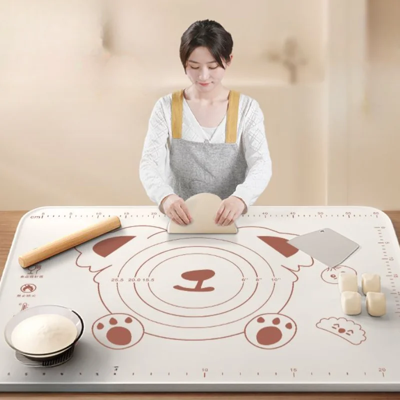 

Silicone Thickened Kneading Mat Anti-slip Household Kitchen Tools Anti-mildew and Antibacterial Food Grade and Dough Rolling Mat