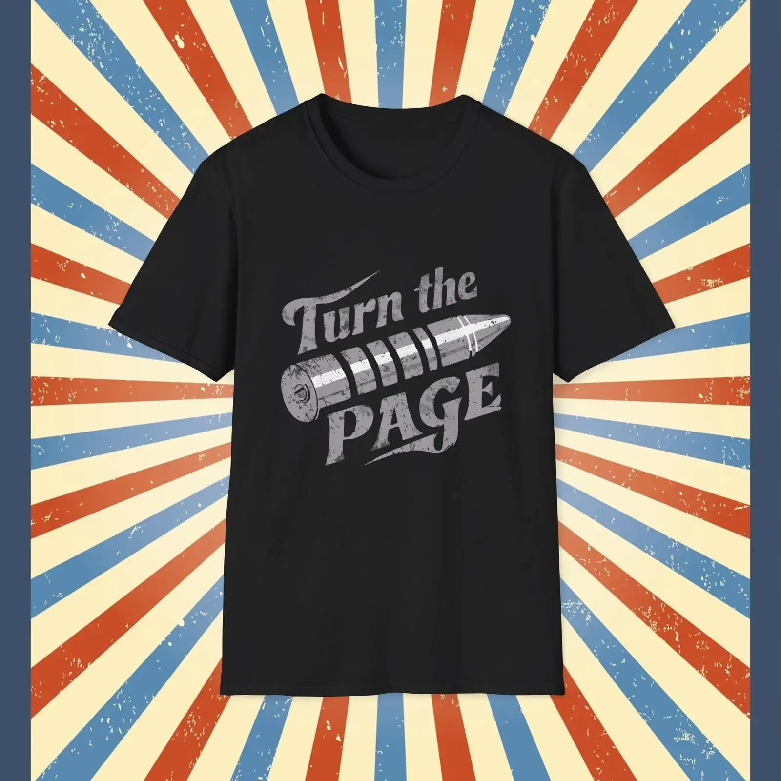 Turn The Page Vintage T Shirt Retro Rock n Roll Classic Bob Seger Silver Bullet Band  vintage Washed Versatile homme graphic