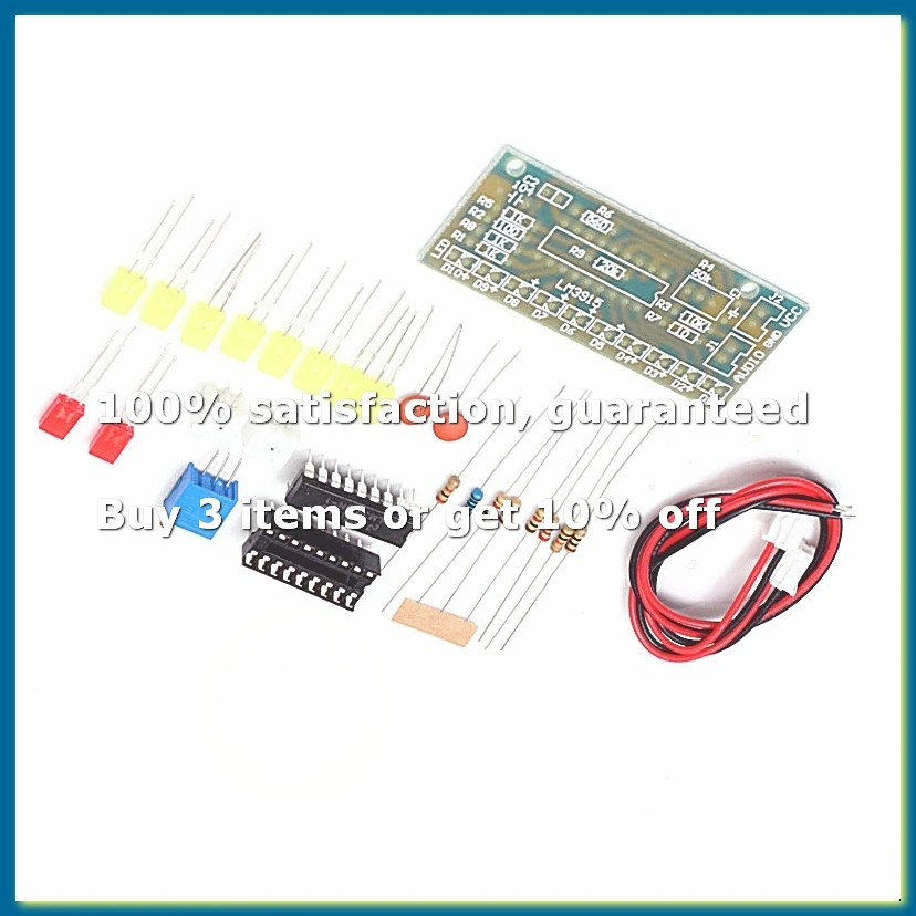 LM3915 Audio Level Indicator DIY Kit 10 LED Sound Spectrum Analyzer Electronics Soldering