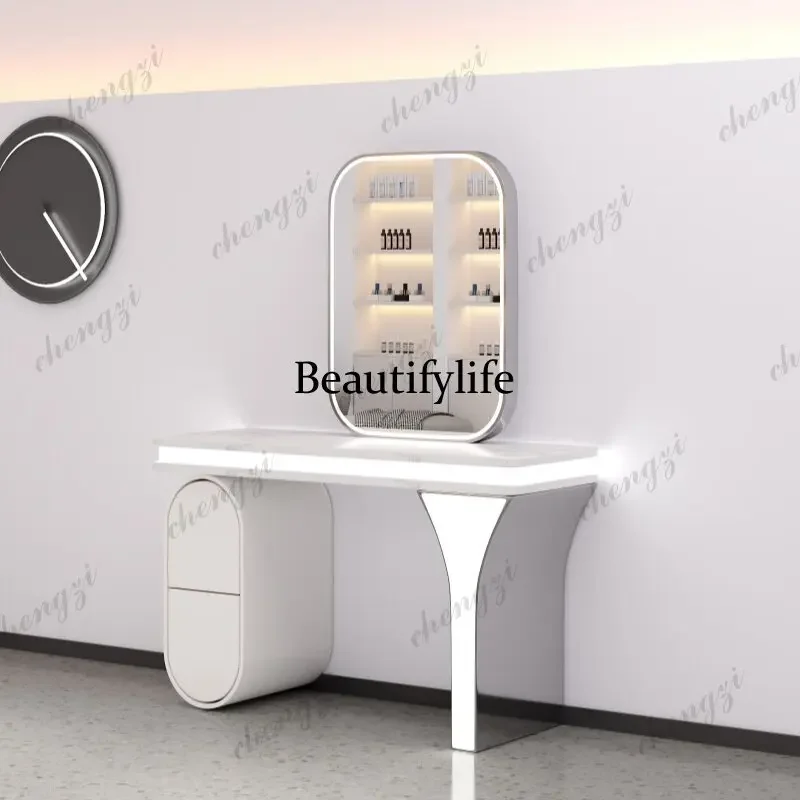Z138 Barber shop mirror hair salon special hair salon with lamp hair cutting perm and dyeing single and double-sided mirror