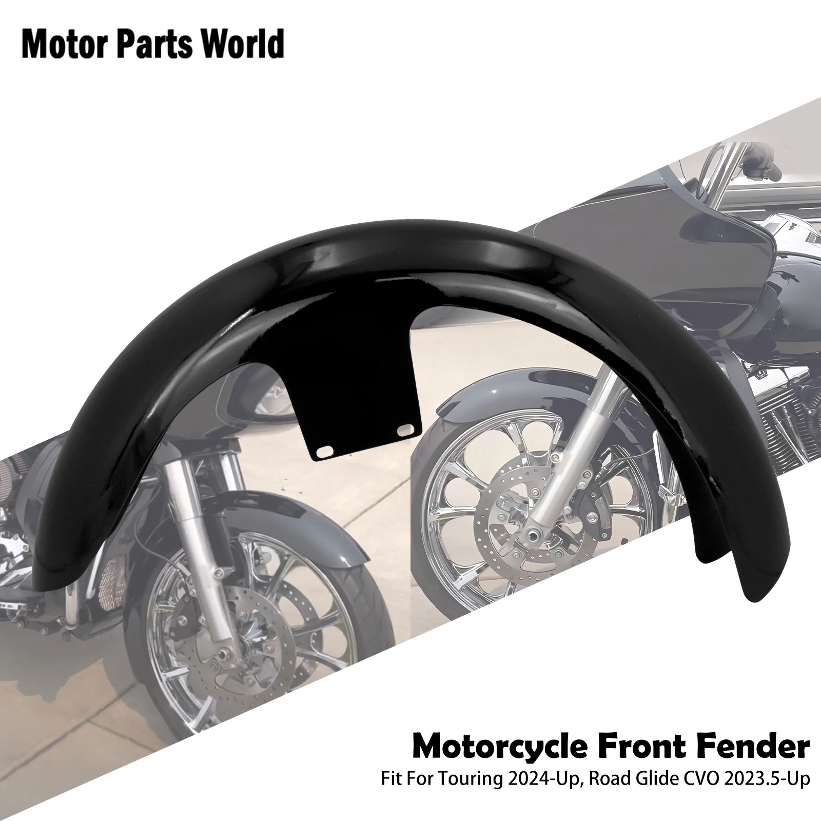 

21" Wheel Wrap Front Fender Motorcycle Gloss Black Mudguard Cover for Harley Touring Road King Street Glide 2024-Up Road Glide