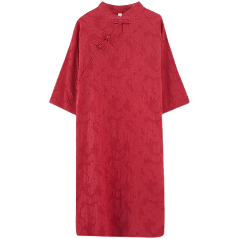 Lâche coton lin Dr Vintage Zen Sle jupe Midi a-ligne Silhouette longue Sve printemps nouveauté femmes Faion