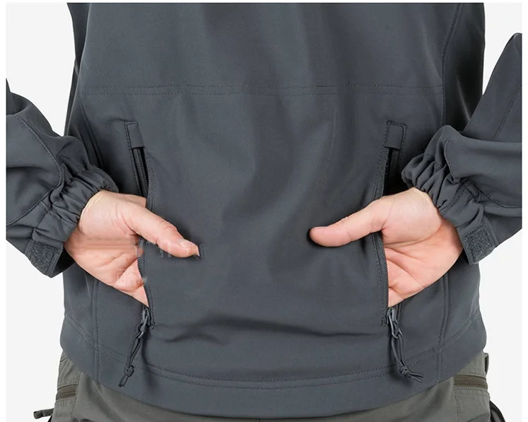 Herbst-Winter Fleecejacke für Herren Softshell Taktische Wasserdichte Armee-Tarnjacke Airsoft-Bekleidung Multicam Windbreaker – Detail 11