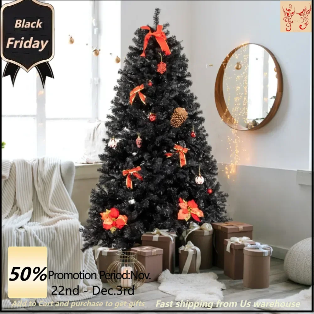 Black 2500 branches made of high-quality PVC materials as well as fine craftsmanship this tree is very durable Christmas tree