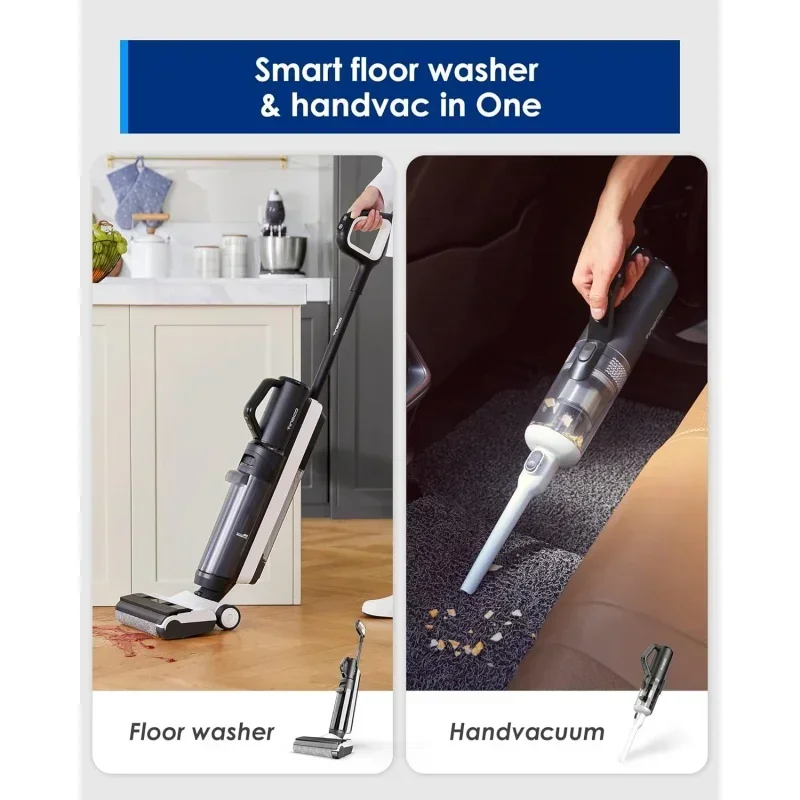 QWTTinecoes Smart Wet Dry Vacuum Cleaners,Floor Cleaner Mop 2-in-1 Cordless Vacuum,Lightweight and Handheld,Floor ONE S5 Combo