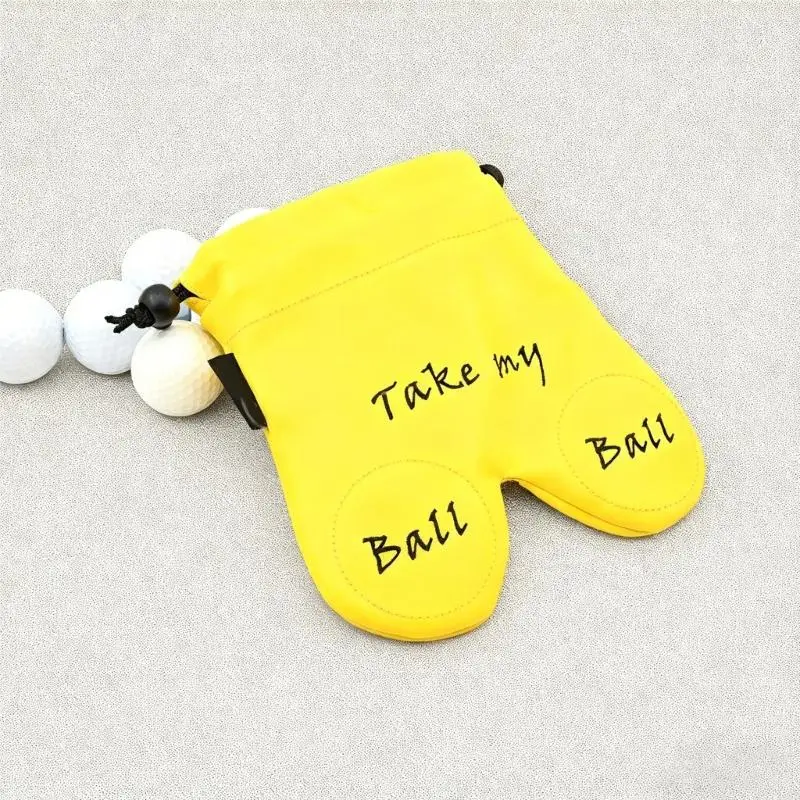 

Waterproof Leather Golf Ball Holder Bag Drawstring Closure Golf Ball Storage Pouches for Daily Practice and Travel 24BD