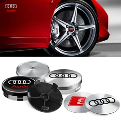 4Pcs 56/60/63/65/68mm Car Wheel Stickers Center Hub Cap Badge Cover For Audi A4 B8 8P A3 A5 A6 C7 A1 A7 A8 Q3 Q5 Q7 TT Sline RS