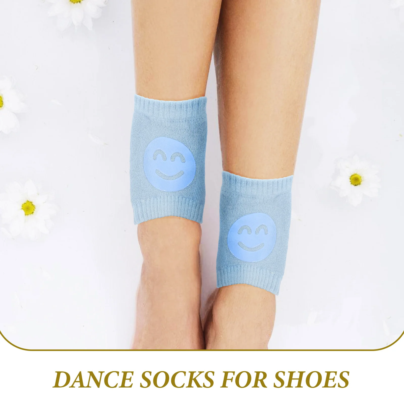 

2 шт. танцевальные носки из хлопкового материала, плотная посадка для защиты обуви для танцоров, нескользящие танцевальные принадлежности, сменные хлопковые носки для обуви