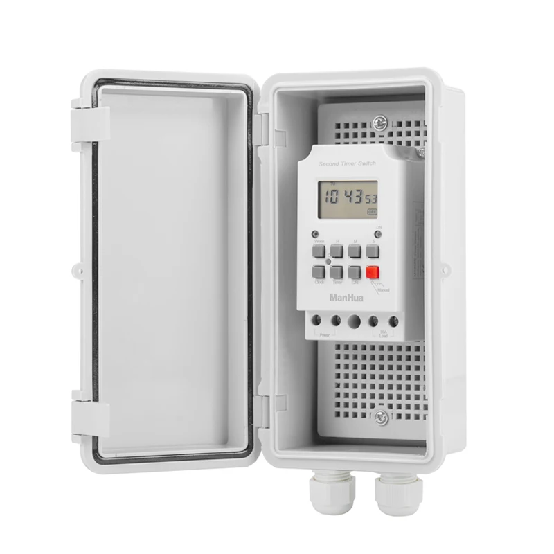Manhua Temporizador Digital à Prova de Chuva com Caixa Impermeável Hunter Outdoor Nosso Alimentador Temporizador Digital Switch 220v 30a Mt316se-b