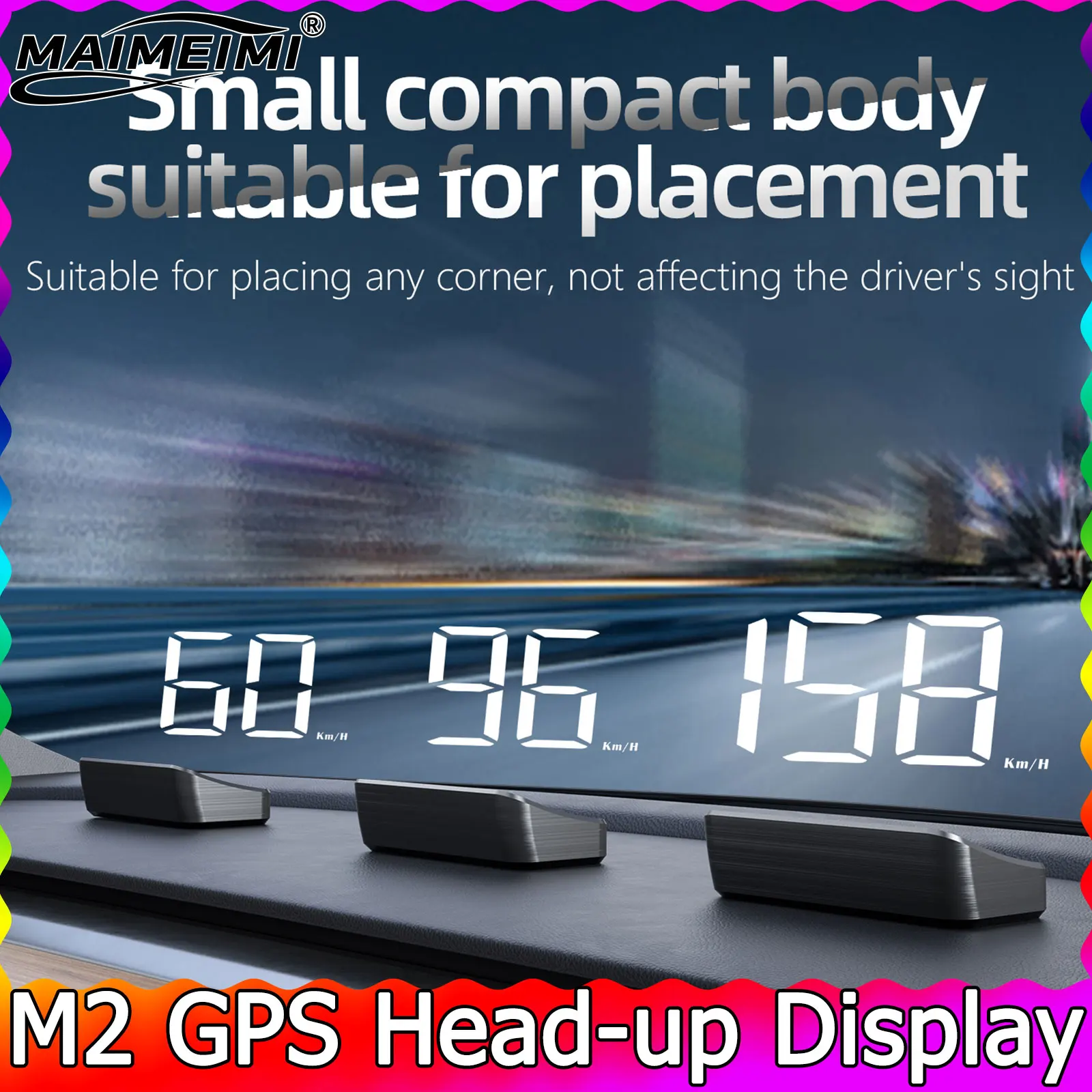 Universal Speedometer KMH M2 GPS HUD Head Up Display Car USB Cable Plug & Play GPS & Beidou Dual Satellite System