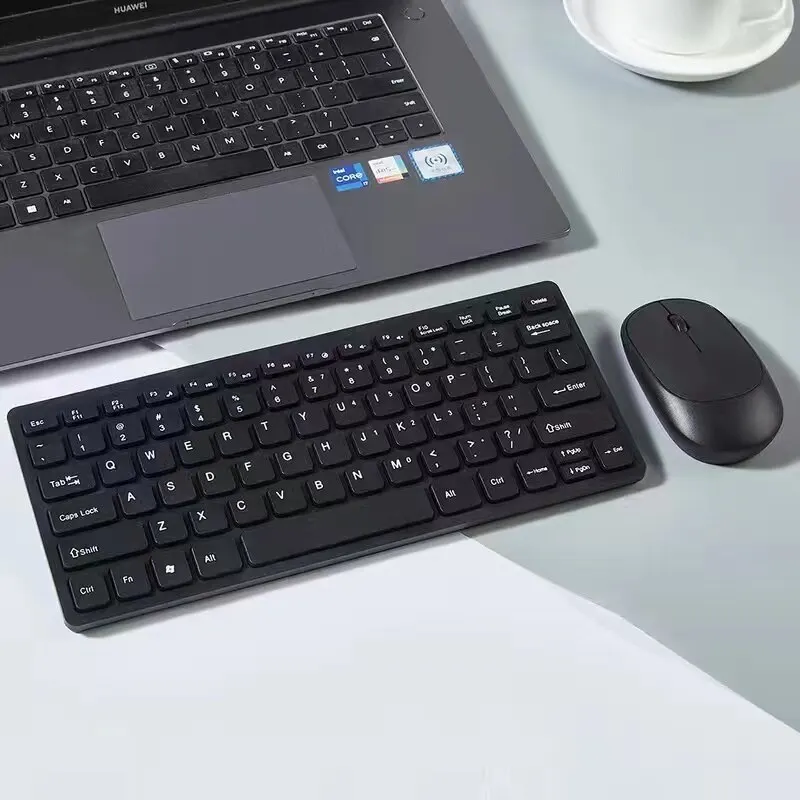 2.4GHz Wireless Mini Keyboard & Mouse Set Slim Portable Combo Compatible with Laptop, Mac, Desktop Computer, Smart TV