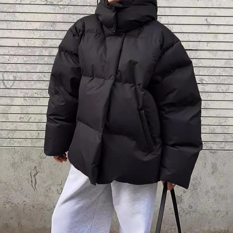 여성용 겨울 코튼 재킷 루즈 파카 레트로 베이커리 재킷 캐주얼 후드 여성용 따뜻한 코튼 다운 재킷 파카 탑 2025