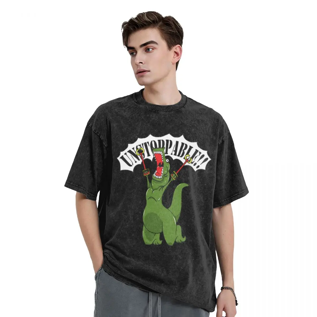 Unstoppable T-Rex T-Shirt street wear baggy shirts Blouse men clothing